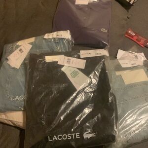 Lacoste Purple Polo Shirt with Embroidered Croc